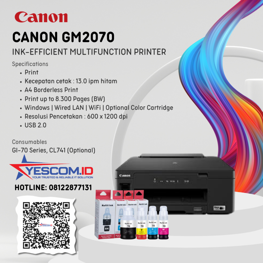 Canon Pixma GM2070 Monochrome Inkjet Printer
