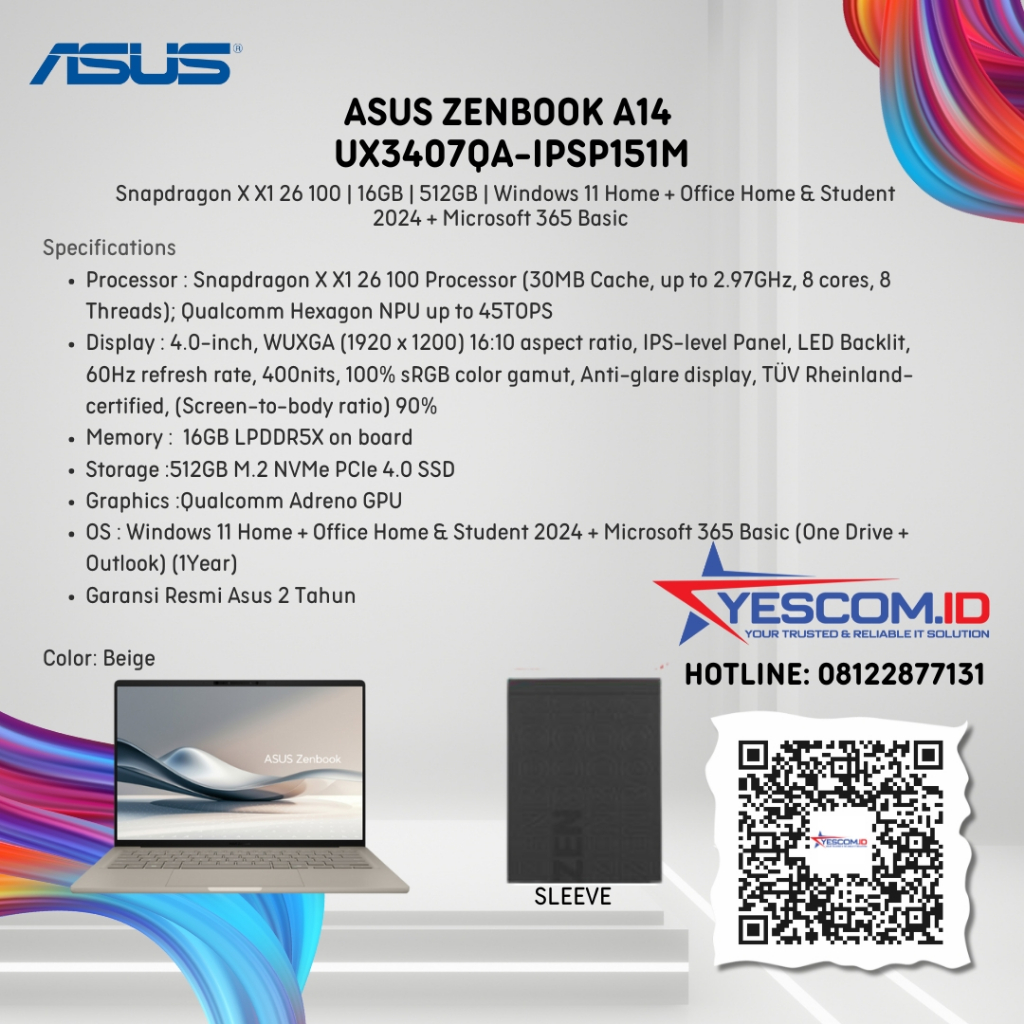 Asus Zenbook A14 UX3407QA-151M