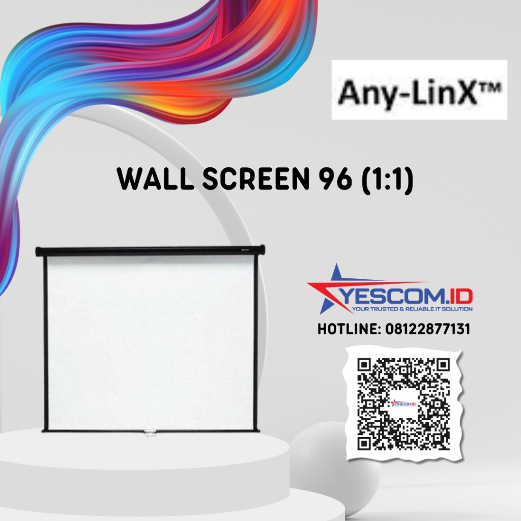 Layar Projector Wall Screen 96 1:1