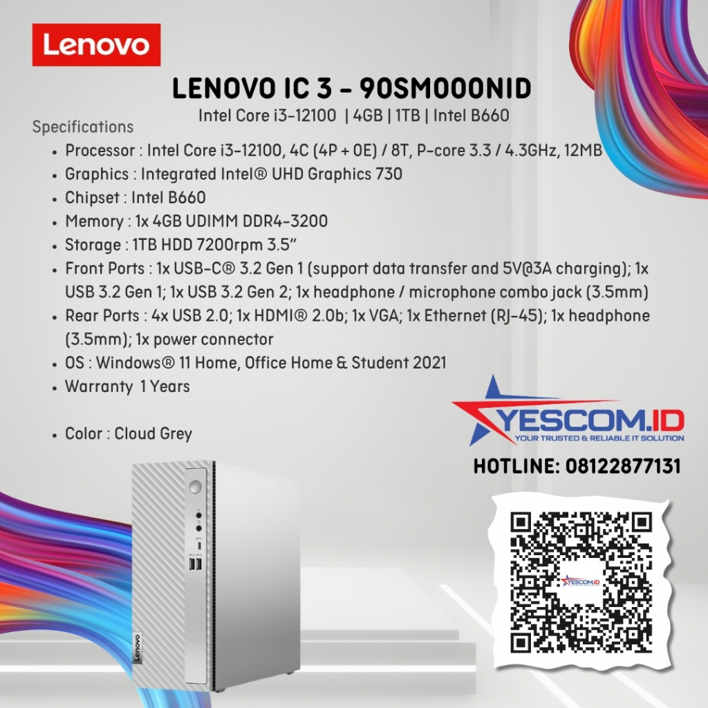PC IC TOWER LENOVO IC 3 -90SM000NID