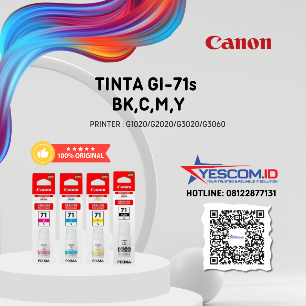 TINTA CANON GI-71s (BLACK, CYAN, MAGENTA, YELLOW)
