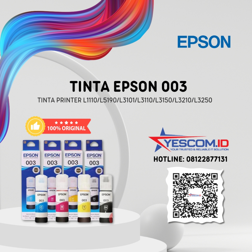 Tinta Epson 003 Original Black, Cyan, Magenta, Yellow