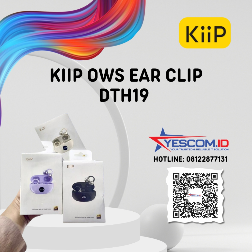 KiiP DTH19 OWS Ear Clip Earphone Display Open Ear Bluetooth TWS Smart LED Hi-Fi Stereo