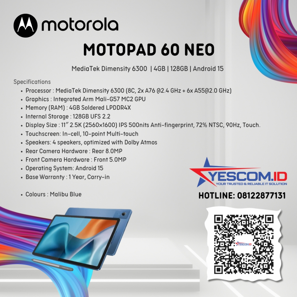 Motopad 60 Neo MediaTek Dimensity 6300 (4/128GB) 11 inch 2.5K 7040mAh