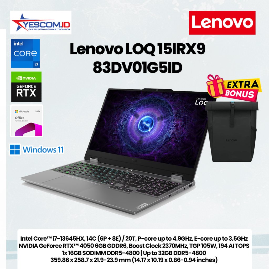 Lenovo LOQ 15IRX9 83DV01G5ID