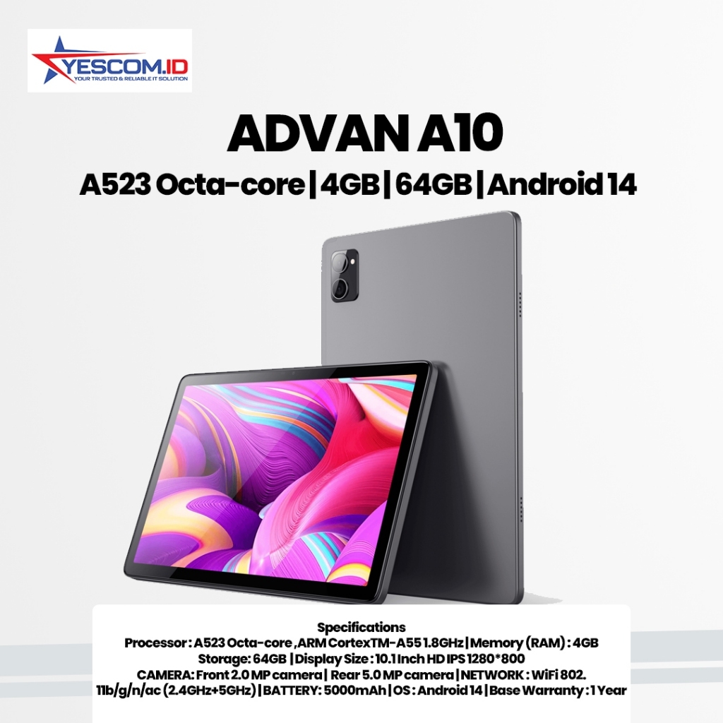 Advan TAB A10 /4GB/64GB /10 inch IPS/ Android 14